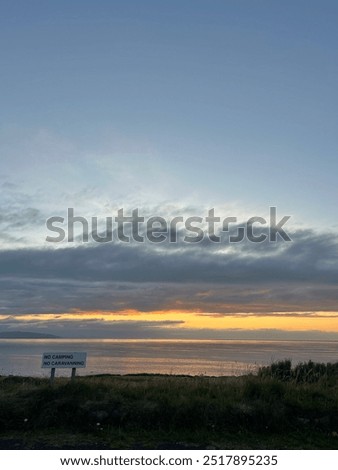 ‘No camping’ sign at subset