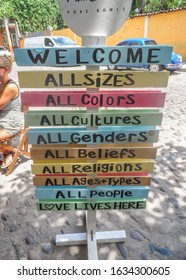 A Sign Supporting Diversity That Welcomes People Of Different Ages, Races, Religions And Cultures