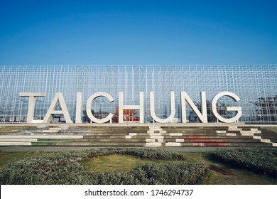 The sign of TAICHUNG near Fazi Riverway