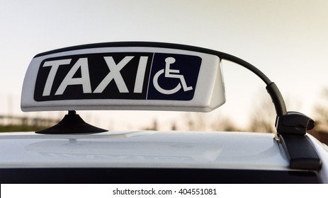 sign: Taxi for disabled people transportation