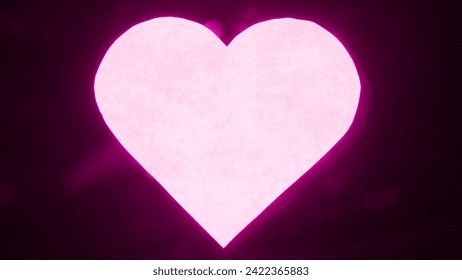 Sign template isolated on black background. Neon pink social media symbol in the form of a heart glowing in the dark. Symbols for advertising projects or screensavers. - Powered by Shutterstock