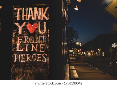 Sign Thanking Front Line Heroes In Small Town USA