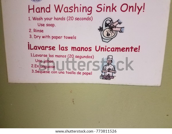 Sign That Says Hand Washing Sink Stock Photo Edit Now