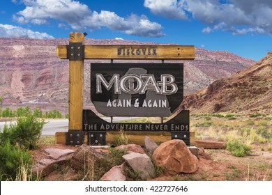 Sign For Town Of Moab, Utah