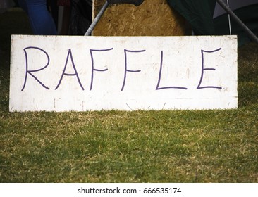 A Sign Where To Buy Your Raffle Ticket For The Raffle At The Local Village Fete England UK.