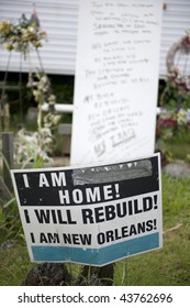 Sign In Yard After Hurricane Katrina, New Orleans, Louisiana