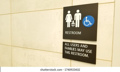 Signage For Family Restroom In Public Area