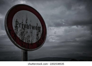 Signage of a private road on the side of the road - Shutterstock ID 2202538535