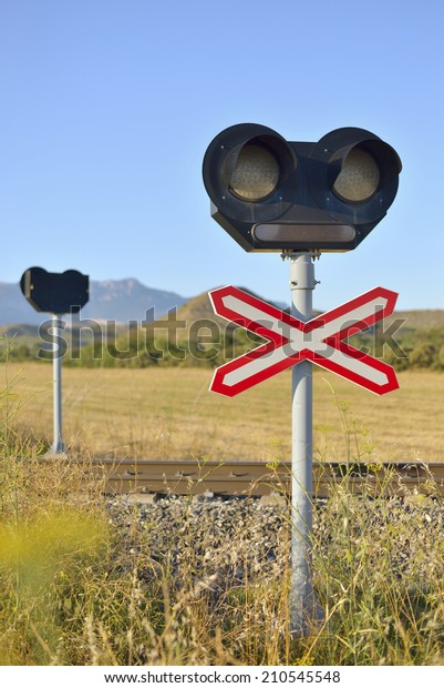 Signal Level Crossing Without Barriers Traffic Stock Photo Edit Now