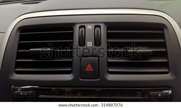signal\
switch. Car interior detail with warm\
light.
