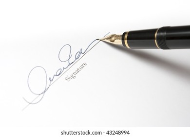 Signature With Gold Fountain Pen