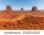 Signature view over the monuments in the Monument Valley, Arizona USA