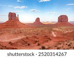 Signature view over the monuments in the Monument Valley, Arizona USA