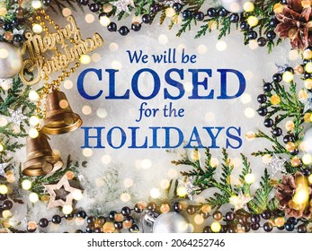 Signboard Inscription We Will Be Closed Stock Photo 2064252746 ...