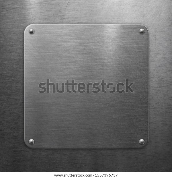 Signboard Rivets On Steel Background Stock Photo (Edit Now) 1557396737