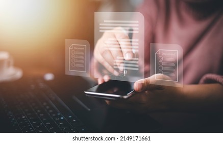 Signing electronic documents on digital documents Online, businessman with contract Electronic signature, e-signing, digital document management, paperless office, signing business contract concept, - Shutterstock ID 2149171661