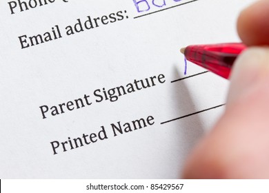 Signing Parental Consent Form