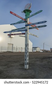 Signpost In Barrow, Alaska