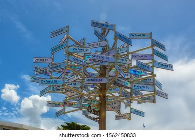 Signpost At Bondi Beach On Oxford Street - Sydney Australia