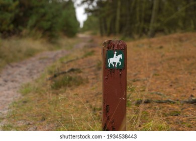 Signpost Bridle Path In The Forest In Denmark