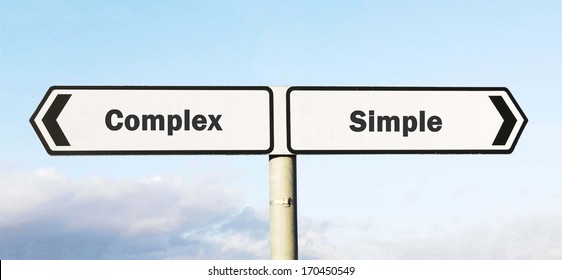 Signpost With Complex Or Simple Direction Choices 