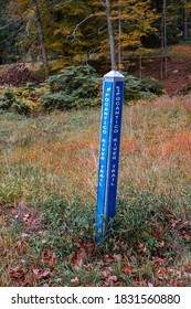 Signpost For The Pocantico River Trail In Rockefeller State Park