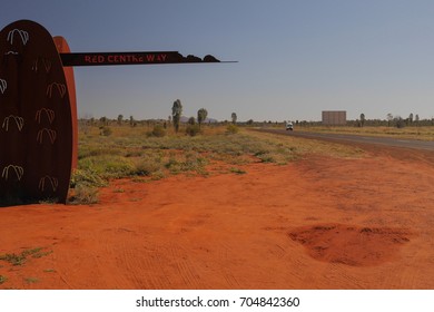 Signpost For Red Centre Way In Australia's Northern Territory