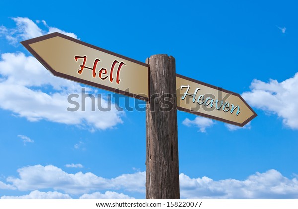 Signpost, which\
divides the hell and\
heavens.