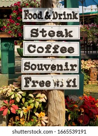              
Signpost,guide Post In The Garden Of Resturant                  