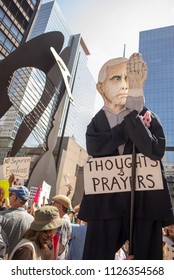 Signs And Crowd At Families Belong Together - Chicago March, JUNE 30, 2018, Richard J Daley Center, Chicago, IL