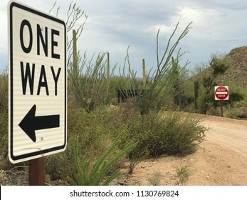 Signs Desert On Both Sides One Stock Photo 1130769824 | Shutterstock