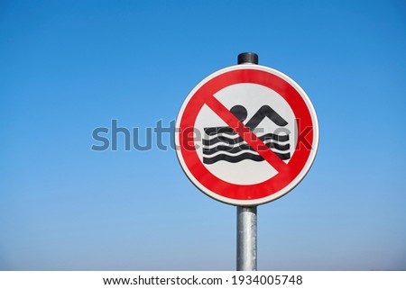 Similar – Image, Stock Photo Bathing beach with sign