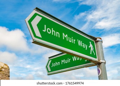 Signs For The John Muir Way Walking Trail.