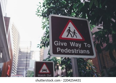 Signs Way Give To Pedestrians In Singapore