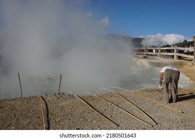 Sikidang Crater In Dieng Central Java