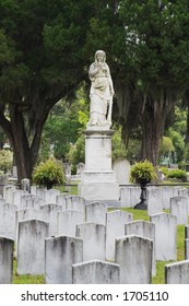 The Silence Monument Watches Over 750 Confederate Graves In Laurel Grove North Cemetery