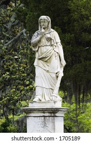 The Silence Monument Watches Over 750 Confederate Graves In Laurel Grove North Cemetery