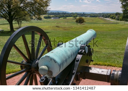 Silent cannon overlooks roadway - Antietam National Battlefield - Sharpsburg MD