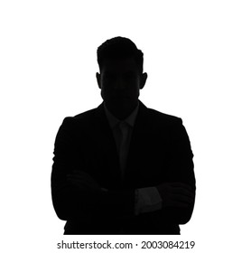 Silhouette of anonymous man on white background - Powered by Shutterstock