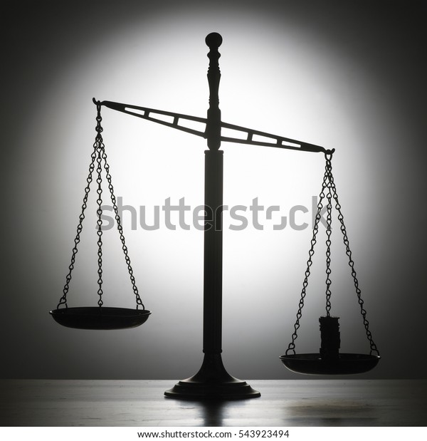 Silhouette Antique Balance Weighing Scales Stock Photo (Edit Now) 543923494