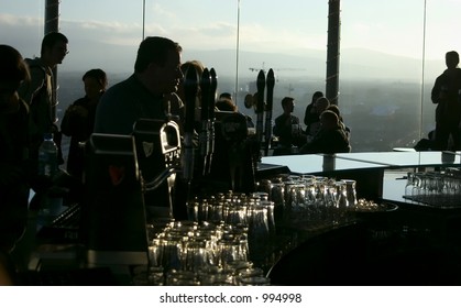Silhouette Bar Scene