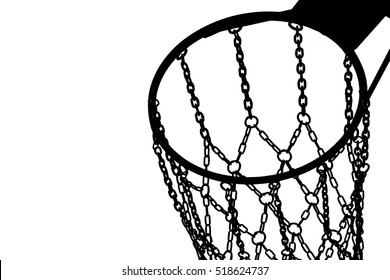 The Silhouette Of A Basketball Hoop Chain.