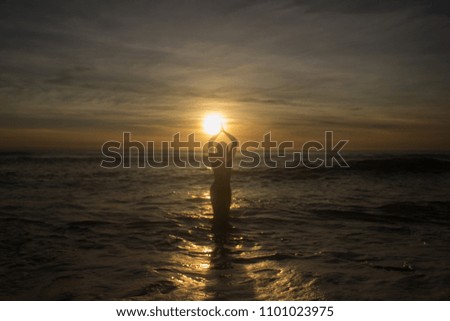 Similar – Image, Stock Photo Man against sea Ocean