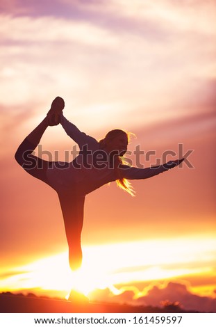 Similar – Women doing pilates on the beach