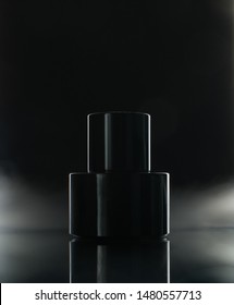 Silhouette Of A Black Bottle With A Men's Perfume