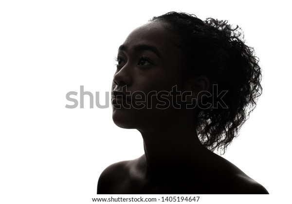 Silhouette Black Girl Beauty Concept Stock Photo (Edit Now) 1405194647