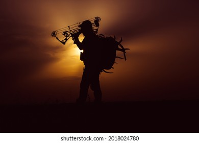 Silhouette Of A Bow Hunter