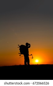 Silhouette Of A Bow Hunter