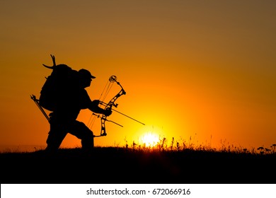 Silhouette Of A Bow Hunter