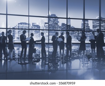 Silhouette Business Communication Greeting Handshake Concept Stock ...